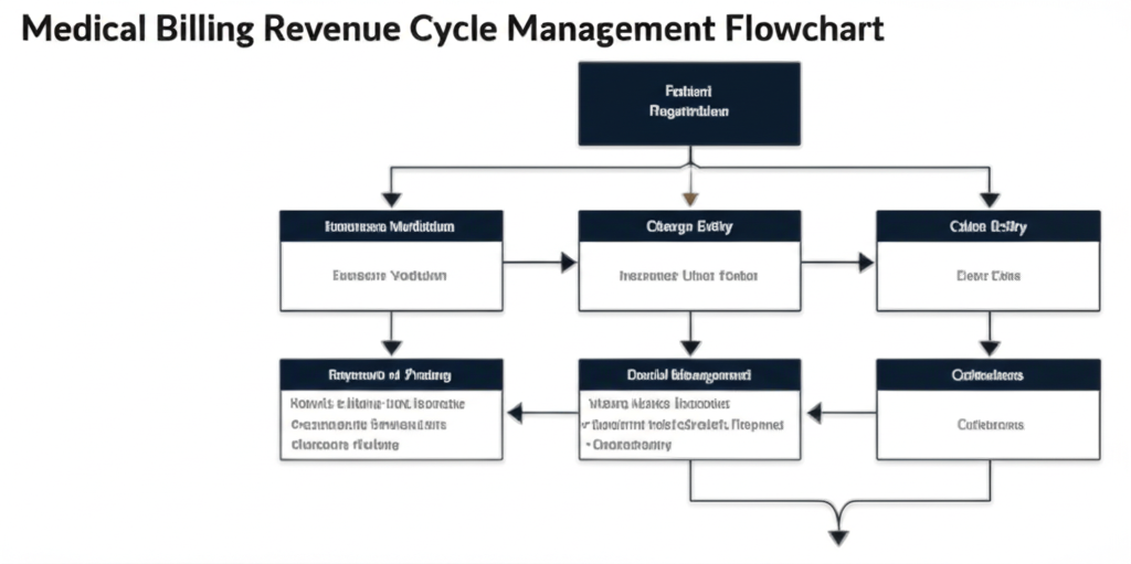 Medical billing revenue cycle management flowchart